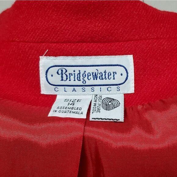 VINTAGE 1990s Bridgewater Classics Red Wool Single Breasted Blazer Jacket - Picture 12 of 12